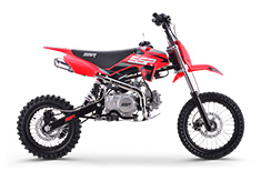 125cc Dirt Bike Pit Bike Adult Dirt Pitbike Gas Dirt Bikes with Headlight  125cc Gas Dirt Pit Bike (Red)