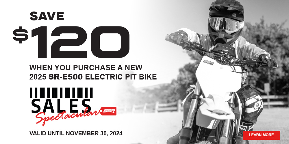 Save $120 When You Purchase A New 2025 SR-E500 Electric Pit Bike